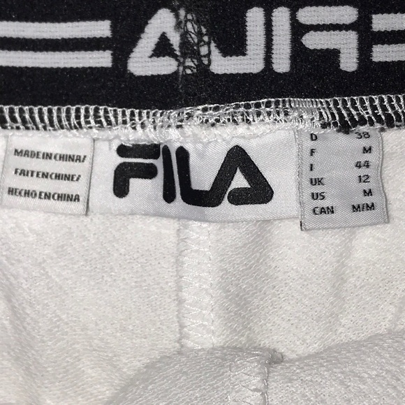 3/$50 FILA ATHLETIC TIE WAIST WHITE BLACK SHORTS - Picture 5 of 8